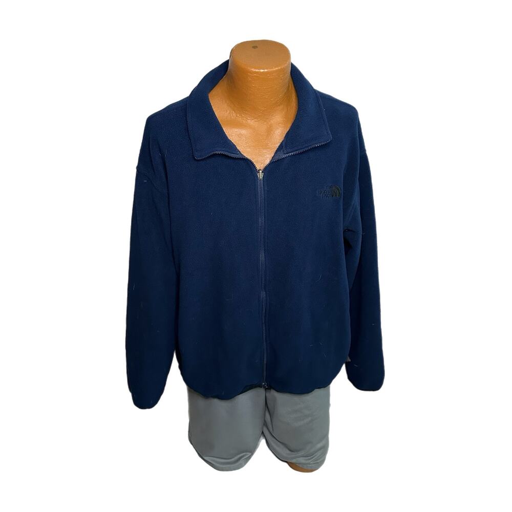 C22 The North Face Men’s Navy Blue Zip Up Fleece Jacket, XL, Pre-owned